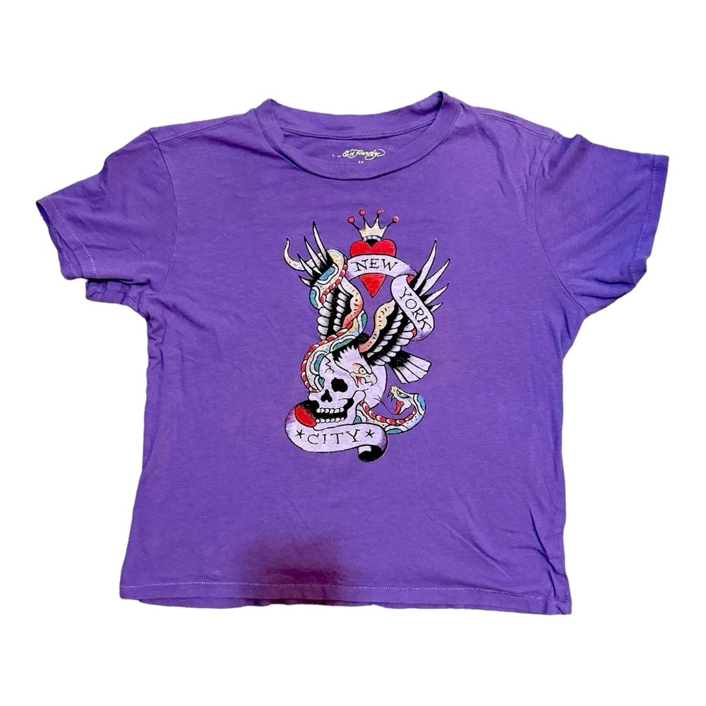 Vintage John Hardy Purple Women’s Half T Shirt Size M